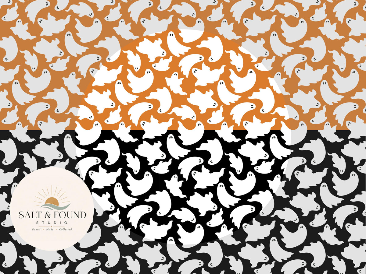 Halloween Ghost Seamless Pattern