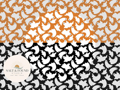Halloween Ghost Seamless Pattern
