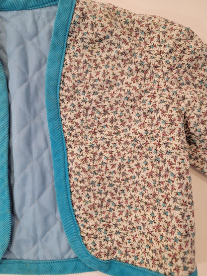 Vintage 1980s Handmade Quilted Kids Toddlers Coat