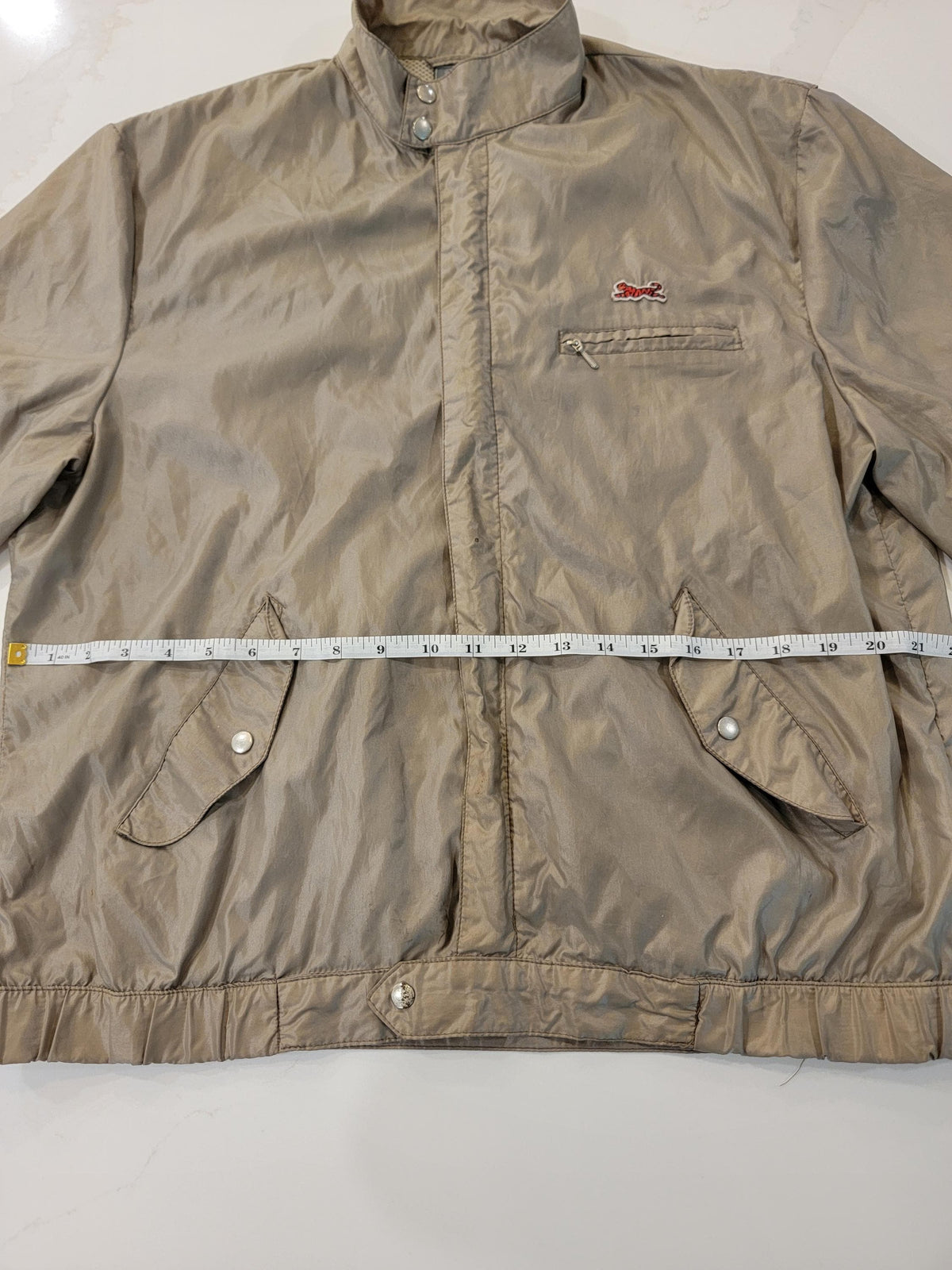 Vintage 1980s Le Tigre Jacket Khaki Windbreaker Mens Large