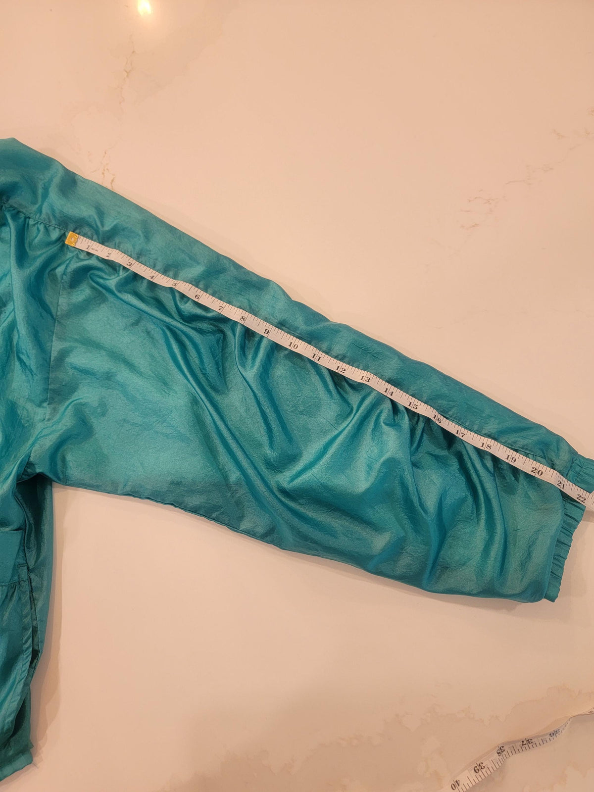 Vintage Top Seed Teal Windbreaker Jacket 80s Crinkle Nylon Shell Coat XL