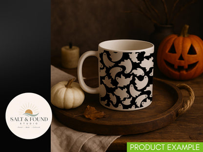 Halloween Ghost Seamless Pattern