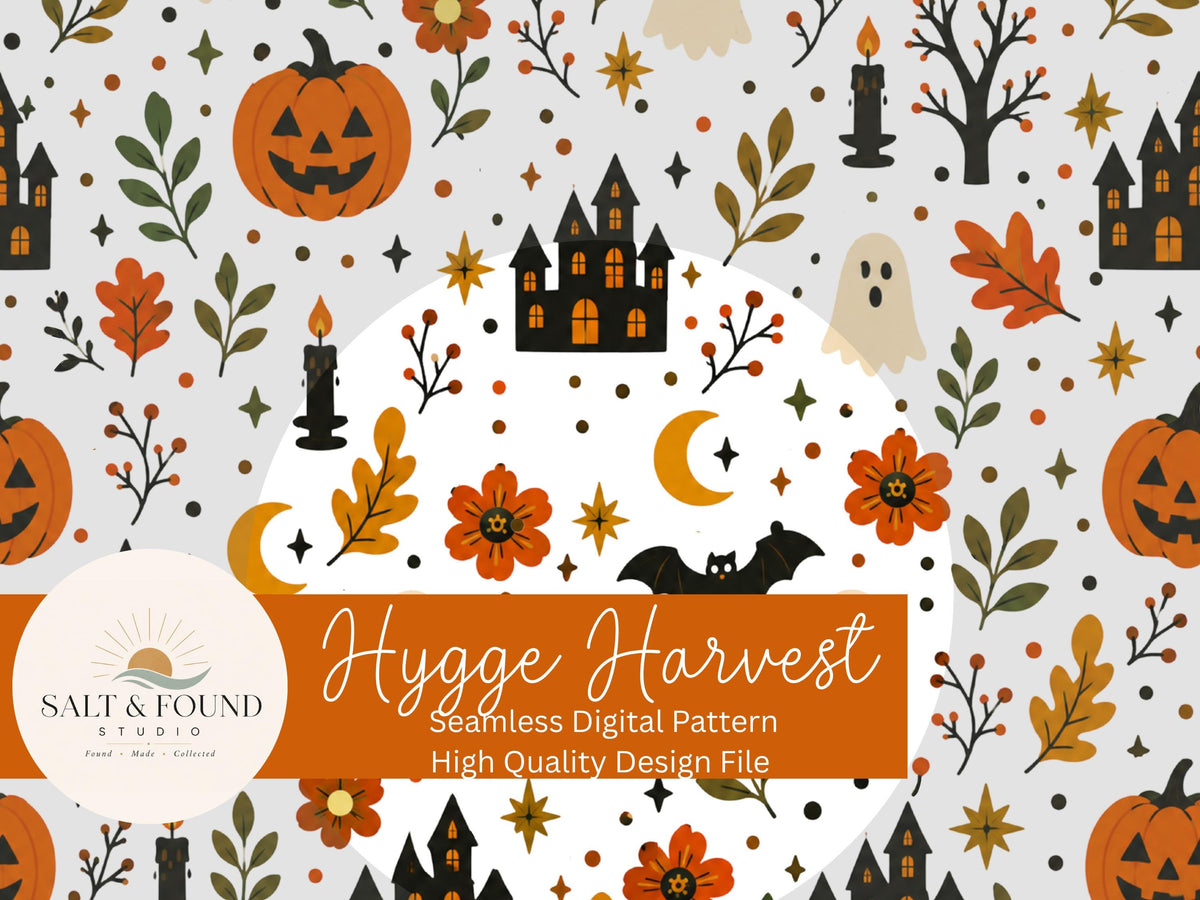 Hygge Harvest Halloween Seamless Pattern