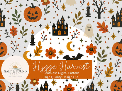 Hygge Harvest Halloween Seamless Pattern