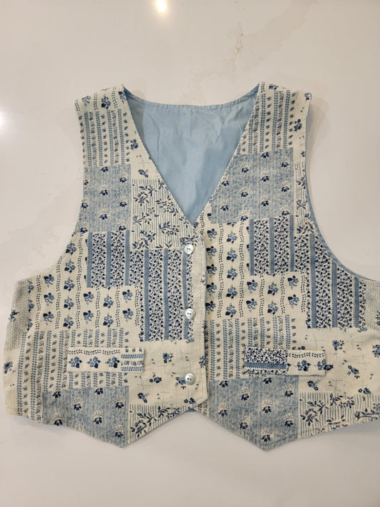 True Vintage 1980 Handmade Patchwork Corduroy Vest