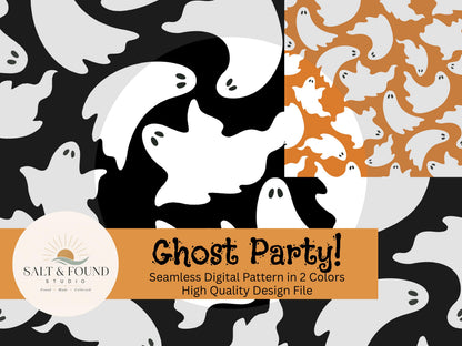 Halloween Ghost Seamless Pattern