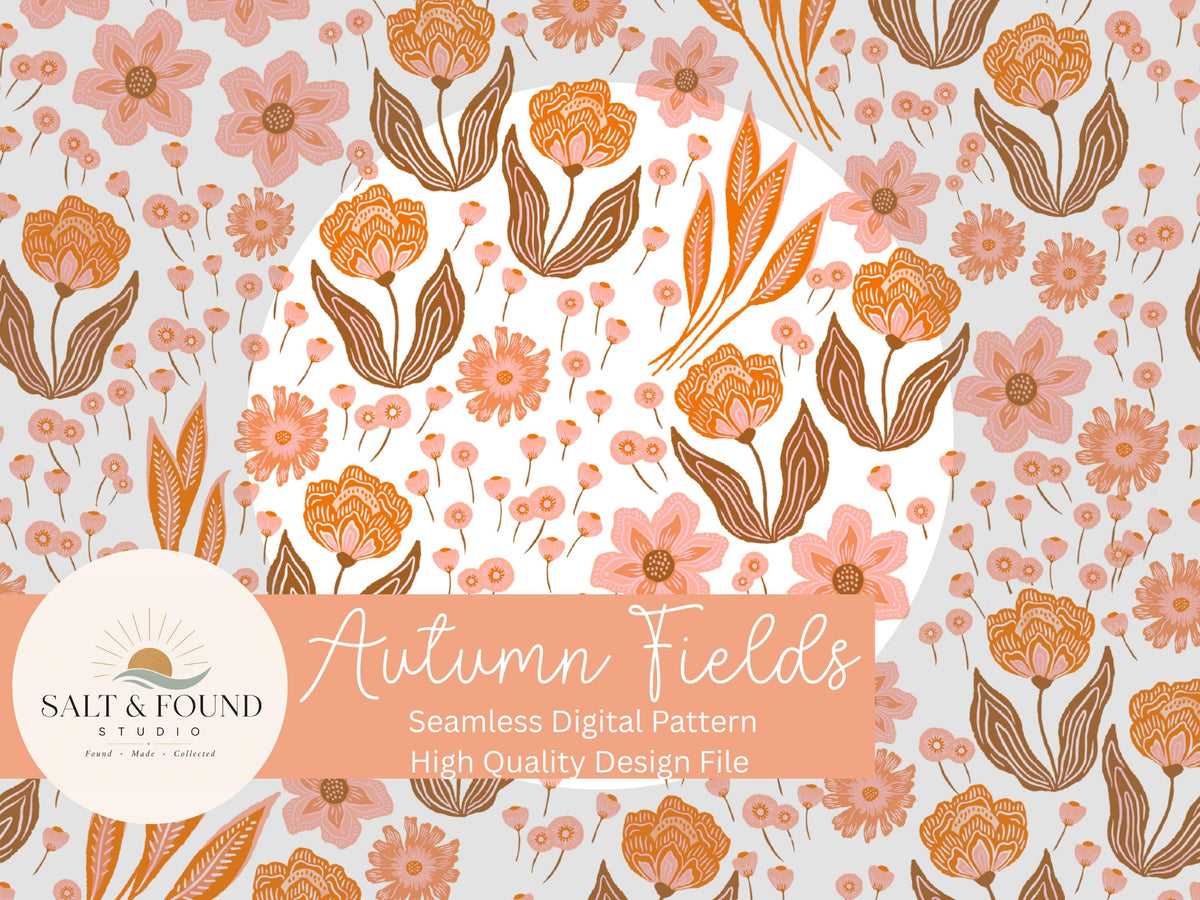 Autumn Fields Digital Seamless Pattern