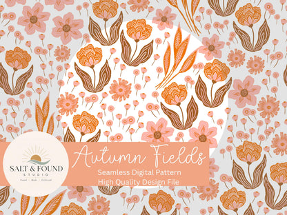 Autumn Fields Digital Seamless Pattern