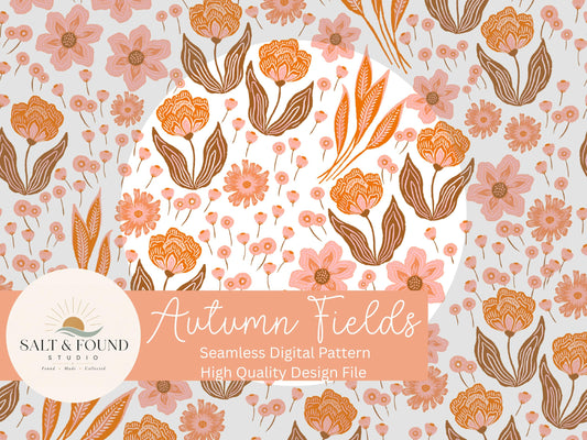 Autumn Fields Digital Seamless Pattern