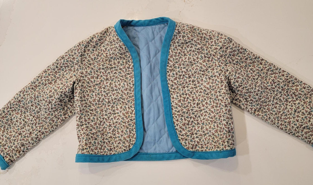 Vintage 1980s Handmade Quilted Kids Toddlers Coat