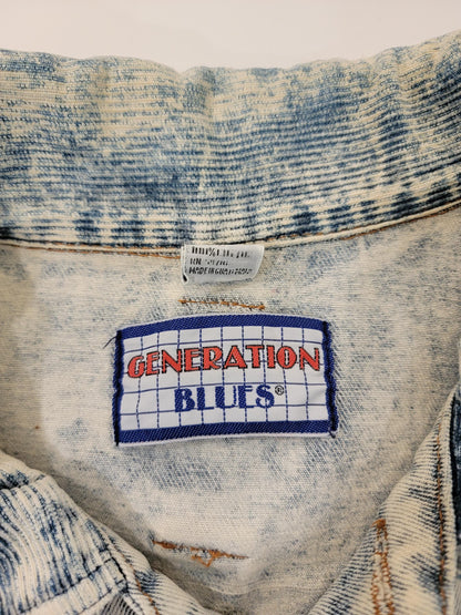 Vintage 90s Generation Blues Denim Jacket Acid Wash Trucker Jean Jacket Unisex Large