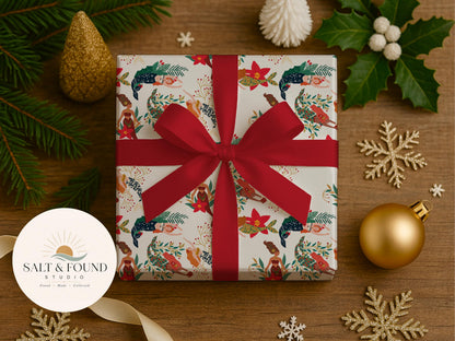 Merry Mermaid Christmas Seamless Pattern