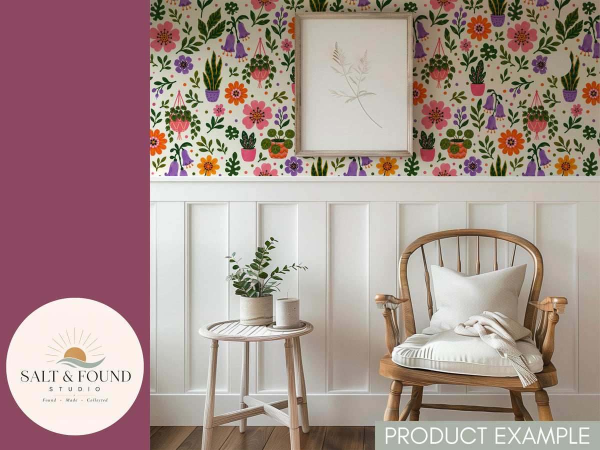 Potted Paradise Digital Seamless Pattern