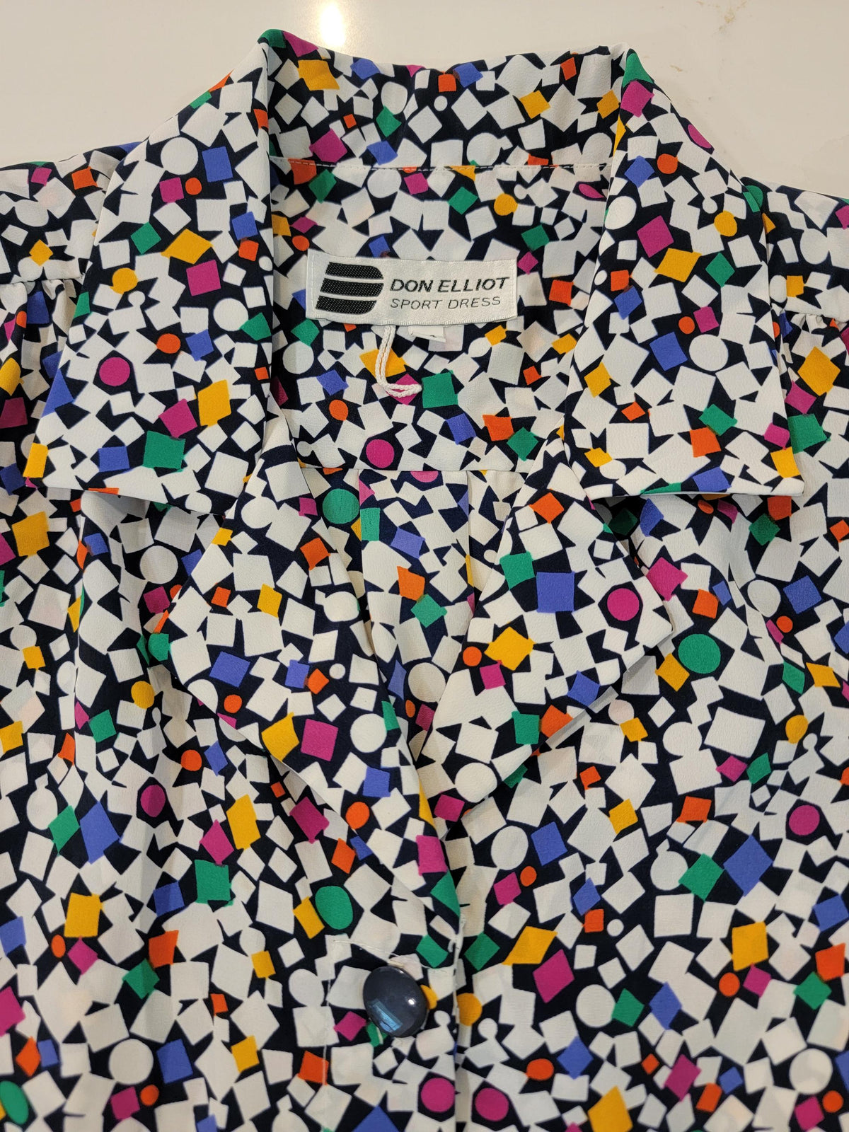 Vintage 1970s Don Elliot Sport Dress Geometric Print