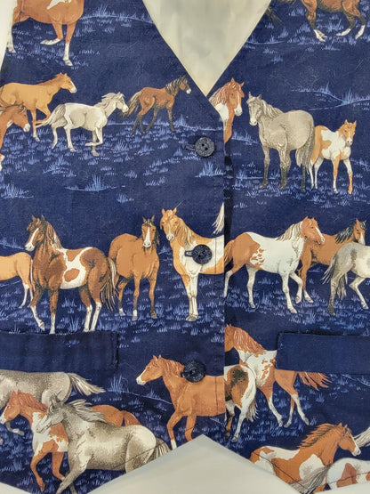 Vintage 80s Horse Print Vest