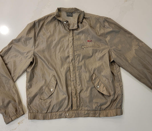 Vintage 1980s Le Tigre Jacket Khaki Windbreaker Mens Large