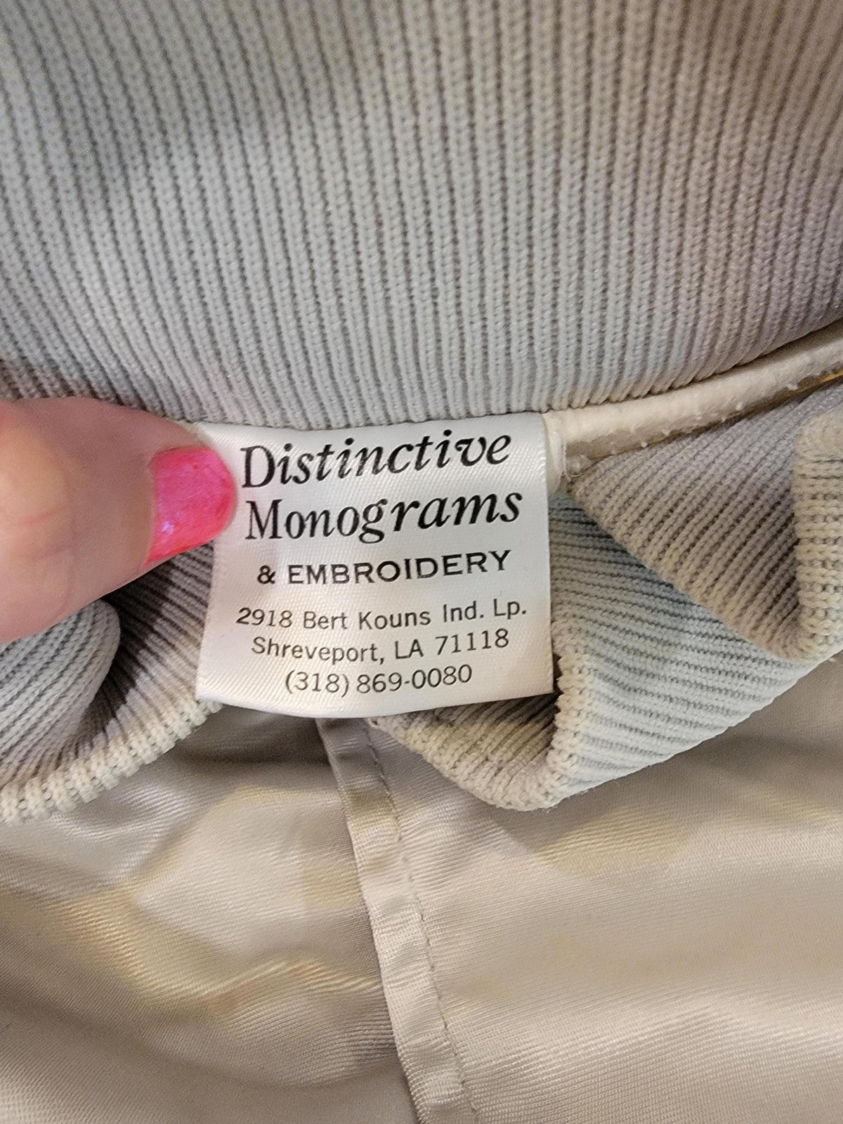 Vintage Bass Fishing Jacket Light Gray Satin Bomber