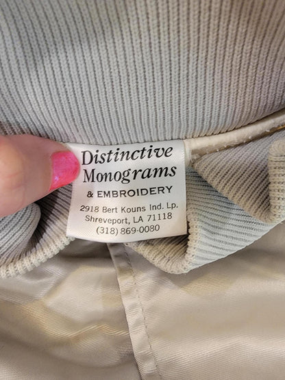 Vintage Bass Fishing Jacket Light Gray Satin Bomber