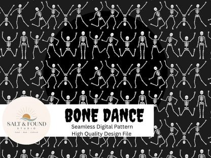 Halloween Skeleton Dance Seamless Pattern