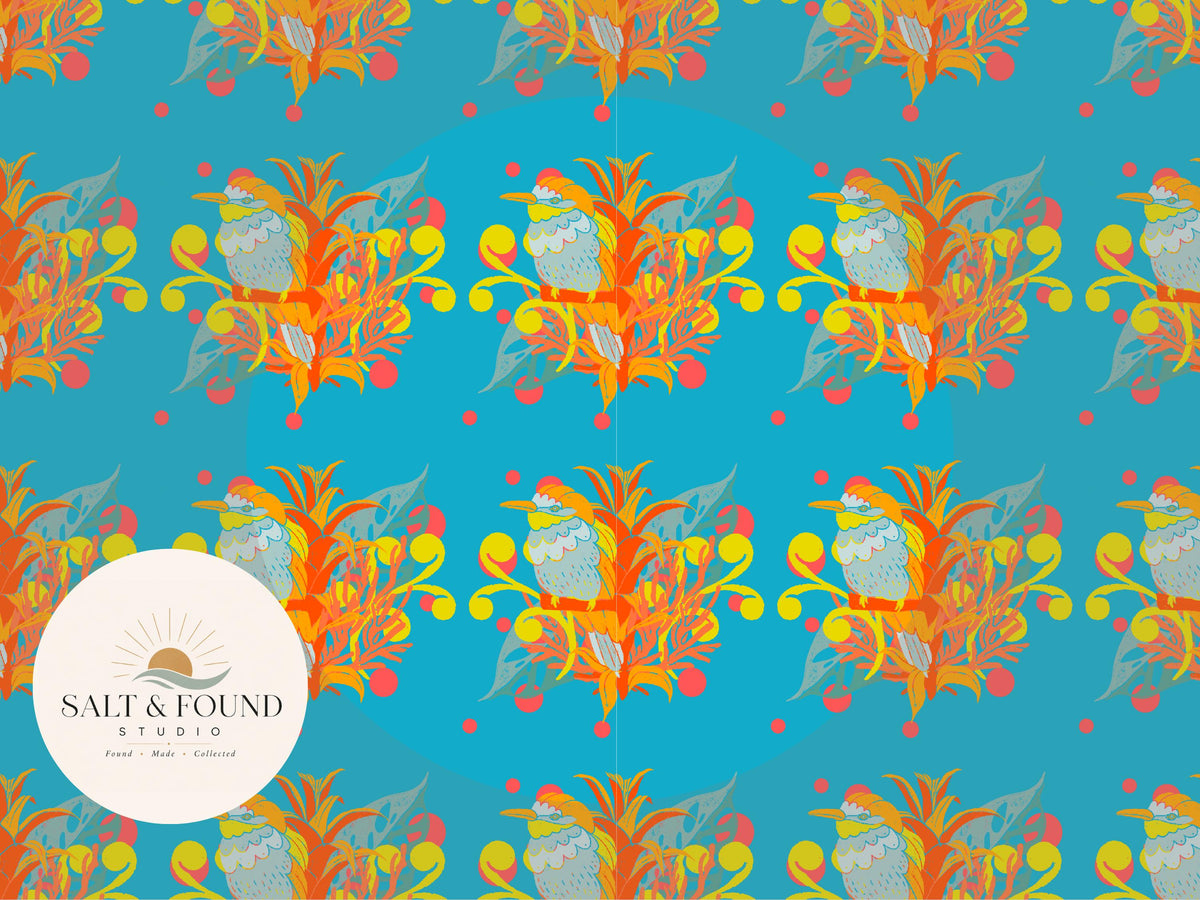 Tropical Whimsy Vibrant Bird Seamless Pattern