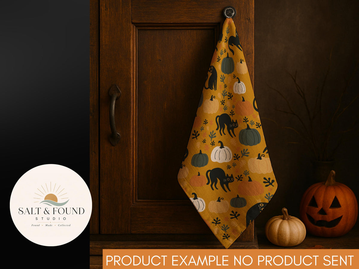 Halloween Black Cat & Pumpkin Seamless Pattern