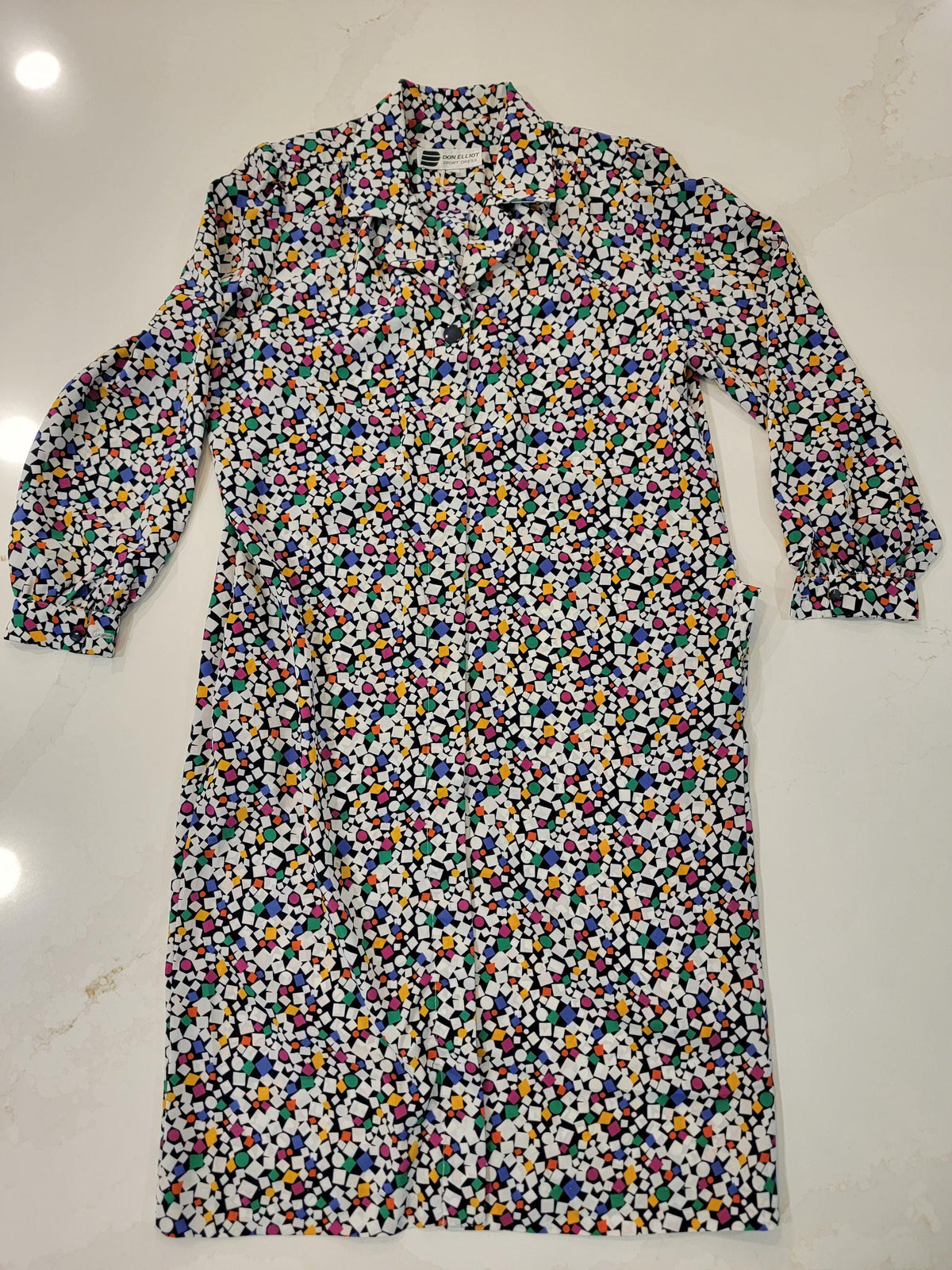 Vintage 1970s Don Elliot Sport Dress Geometric Print
