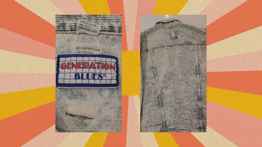 Vintage 90s Generation Blues Denim Jacket Acid Wash Trucker Jean Jacket Unisex Large