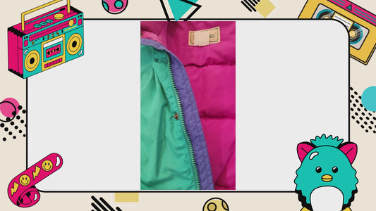 Vintage 90s LL Bean Teal Colorblock Ski Jacket Men's Medium